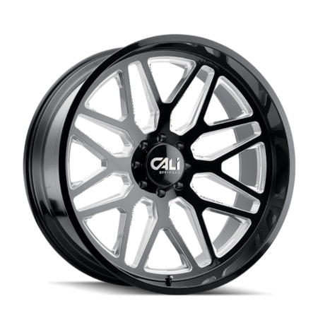 Invader 20x10 5x127 -25 Gloss Black / Milled Spokes