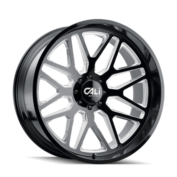 Invader 20x10 6x135 -25 Gloss Black / Milled Spokes