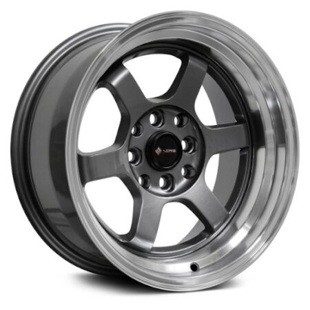 TR7 15x8 4x100/4x114.3 +0 Gun Metal Graphite Machine Lip