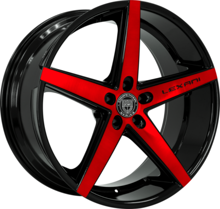 R-4 2 22x10 5x112 +33 Brushed w/Red Tint & Gloss Blk