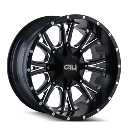 Americana 20x10 5x127/5x139.7 -25 Satin Black Milled Spokes