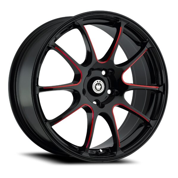 Illusion 17x7 5x114.3 +40 Gloss Black / Red Tinted Clearcoat