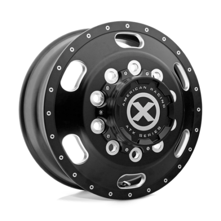 AO402 Indy 22.5x8.25 10x285.75 +145 Satin Black Milled - Front