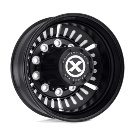 AO403 Roulette 22.5x8.25 10x285.75 -168 Satin Black Milled - Rear