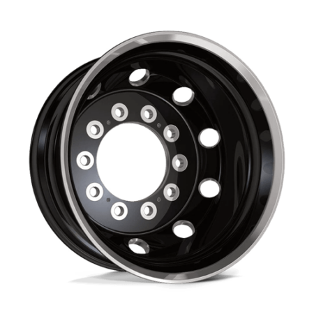 AO404 Journey 22.5x9 10x285.75 +99 Satin Black With Polished Lip - Rear Outer