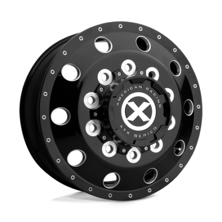 AO405 Trex 22.5x8.25 10x285.75 +145 Gloss Black Milled - Front
