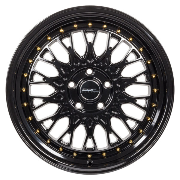 AR1 17x8.5 5x108 +35 All Black Gold Rivet - Image 2