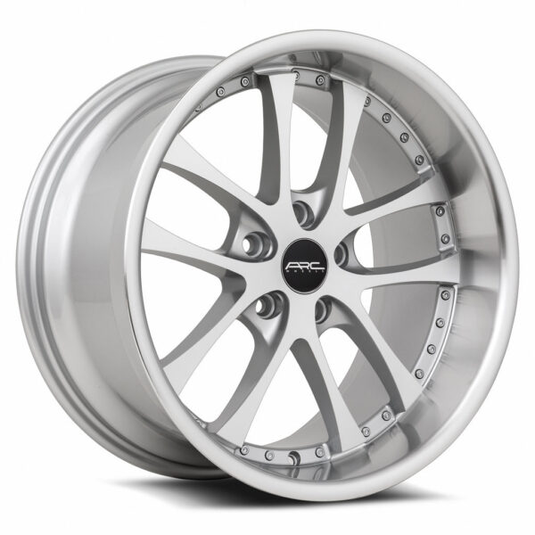 AR5 18x8.5 5x115 +35 Silver Machine Face Lip Chrome Rivet