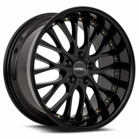 AR6 18x9 5x108 +35 All Black Gold Rivet