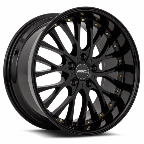 AR6 18x8 5x112 +30 All Black Gold Rivet
