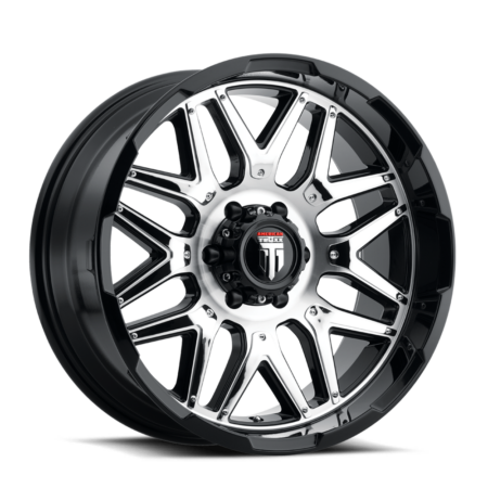 Grind 20x9 5x127 -12 Gloss Black Machined W / Chrome Insert