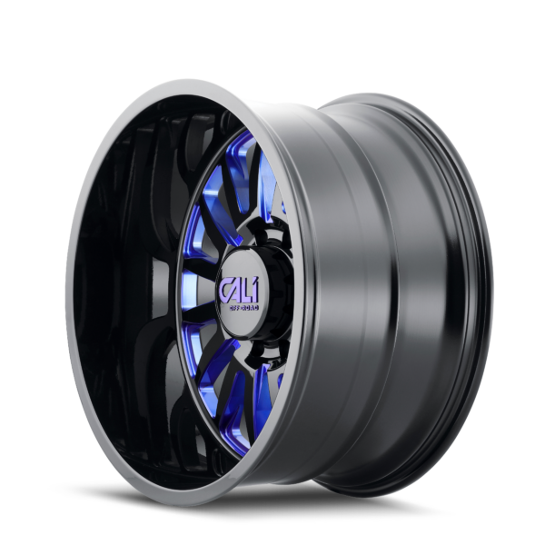 Summit 24x14 8x165.1 -76 Gloss Black / Blue Milled Spokes - Image 2