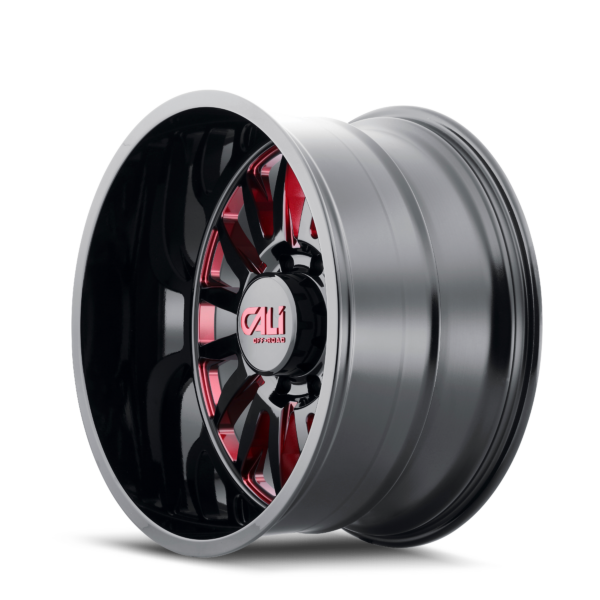 Summit 24x14 8x180 -76 Gloss Black / Red Milled Spokes - Image 2