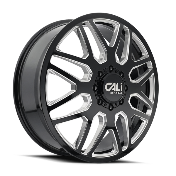 Invader Dually 22x8.25 8x200 +115 Gloss Black Milled Spokes