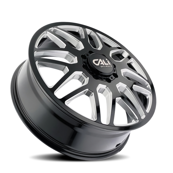 Invader Dually 22x8.25 8x200 +115 Gloss Black Milled Spokes - Image 2