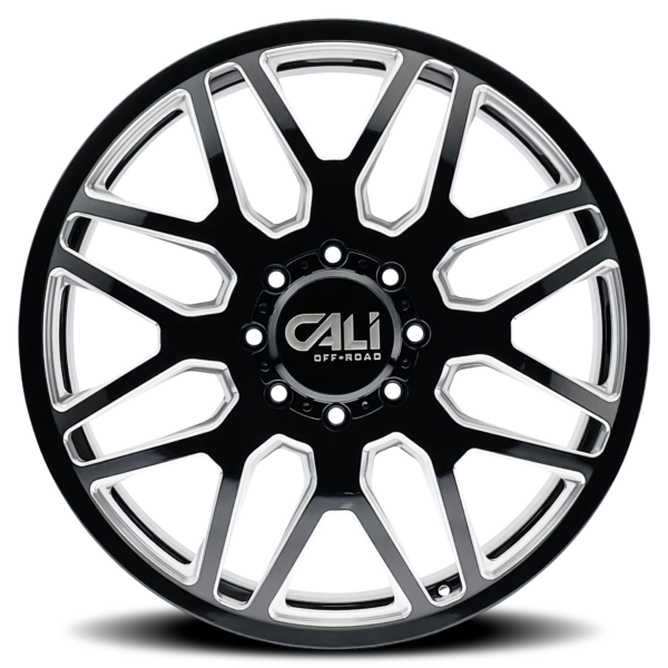 Invader Dually 22x8.25 8x200 +115 Gloss Black Milled Spokes - Image 3