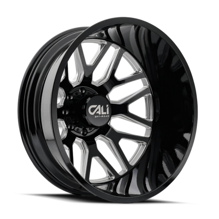 Invader Dually 22x8.25 8x165.1 -192 Gloss Black Milled Spokes