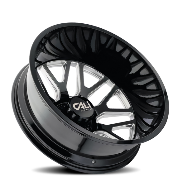 Invader Dually 22x8.25 8x200 -192 Gloss Black Milled Spokes - Image 2