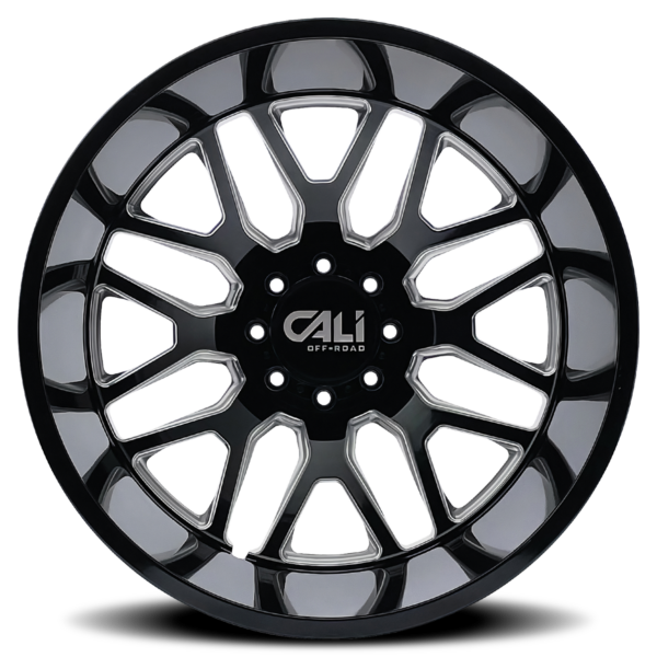 Invader Dually 22x8.25 8x200 -192 Gloss Black Milled Spokes - Image 3