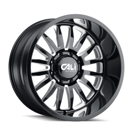 Summit 24x14 8x170 -76 Gloss Black Milled Spokes