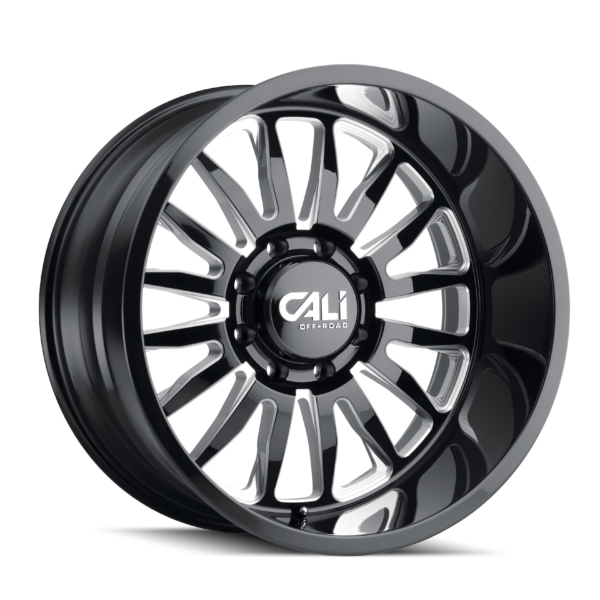 Summit 22x12 8x165.1 -51 Gloss Black Milled Spokes