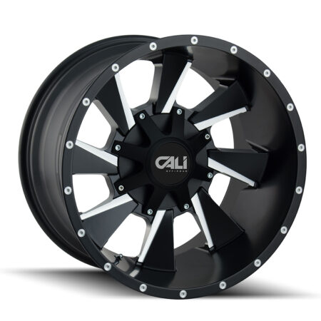 Distorted 24x12 6x135/6x139.7 -47 Satin Black Milled Spokes