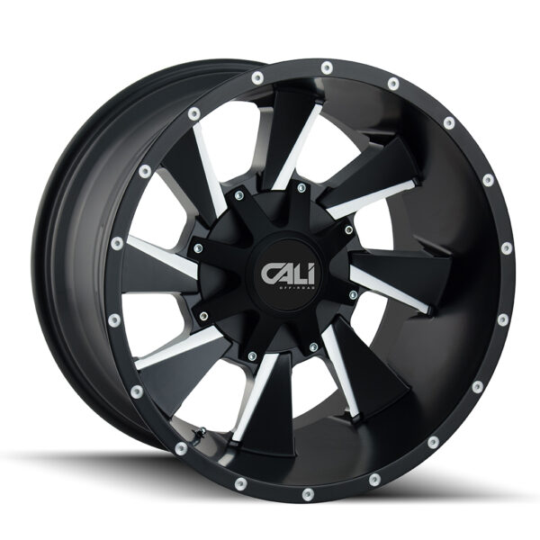 Distorted 24x12 6x135/6x139.7 -47 Satin Black Milled Spokes