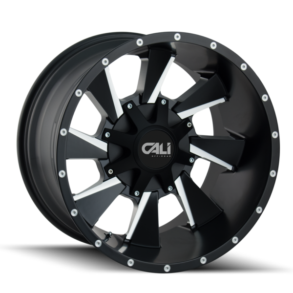 Distorted 24x12 6x135/6x139.7 -44 Satin Black Milled Spokes