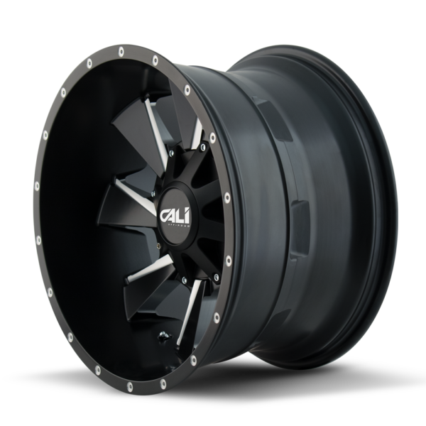 Distorted 24x12 6x135/6x139.7 -47 Satin Black Milled Spokes - Image 2
