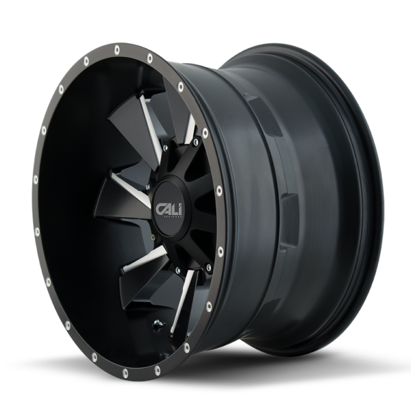 Distorted 24x12 6x135/6x139.7 -44 Satin Black Milled Spokes - Image 2