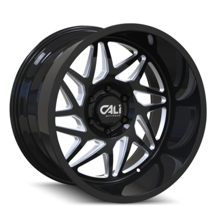 Gemini 20x10 5x127 -25 Gloss Black Milled Spokes