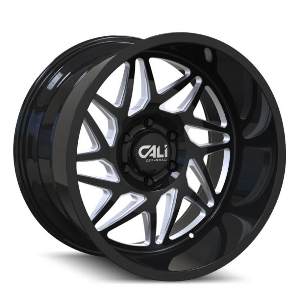 Gemini 20x10 5x127 -25 Gloss Black Milled Spokes
