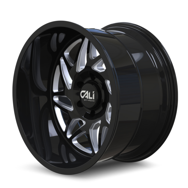 Gemini 20x10 5x127 -25 Gloss Black Milled Spokes - Image 2