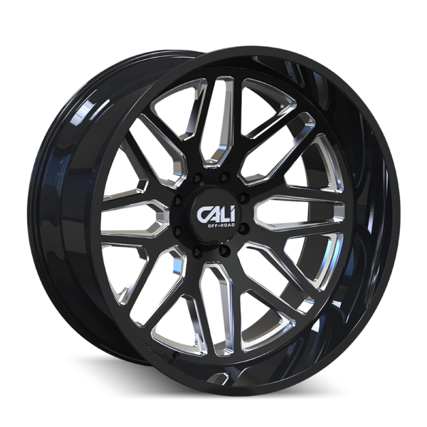 Invader 28x12 6x135 -44 Gloss Black Milled