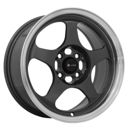 SP1 15x7 4x98 +35 Hyper Black Machine Lip
