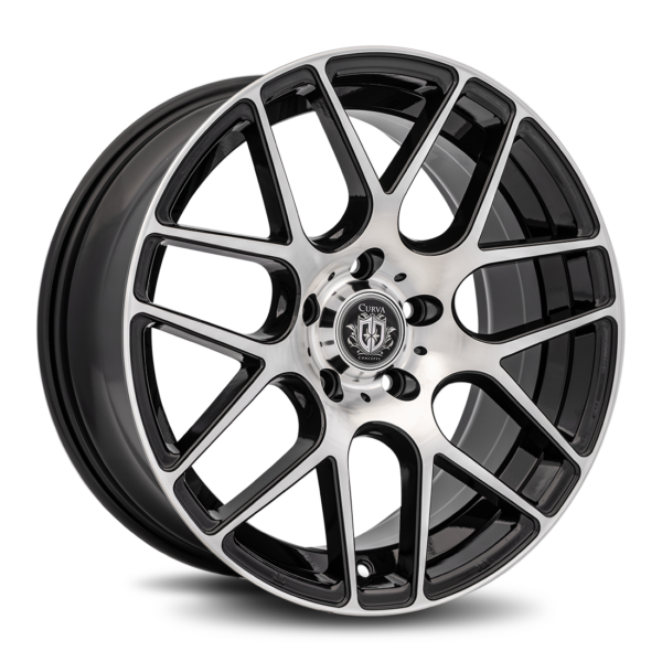C7 18x9 5x120 35 Gloss Black Machine Face