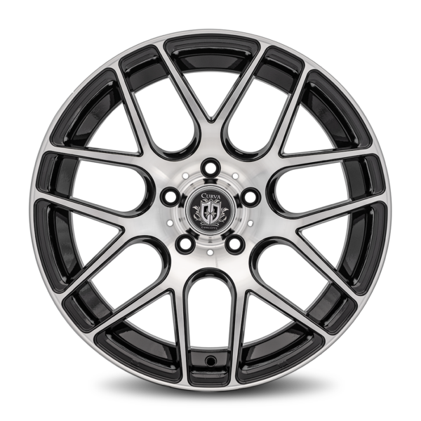 C7 18x9 5x120 35 Gloss Black Machine Face - Image 2
