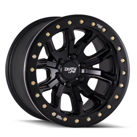 DT-1 17x9 5x114.3 -12 Matte Black W / Simulated Ring