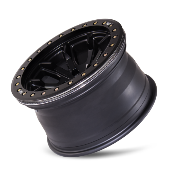 DT-1 17x9 5x114.3 -12 Matte Black W / Simulated Ring - Image 3
