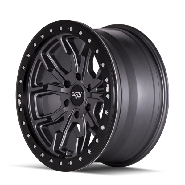 DT-2 17x9 5x127 -38 Matte Gunmetal W / Simulated Ring - Image 2