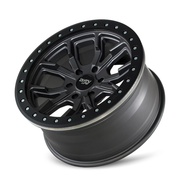 DT-1 17x9 5x114.3 -12 Matte Gunmetal W / Simulated Ring - Image 3