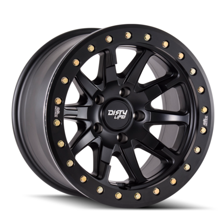 DT-2 17x9 5x127 -12 Matte Black W / Simulated Ring