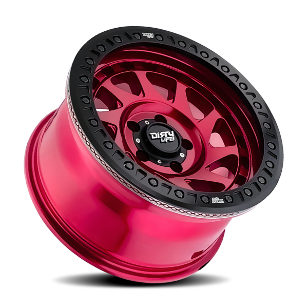 Enigma Race 17x9 8x165.1 -12 Crimson Candy Red Beadlock - Image 2