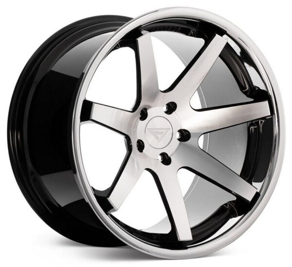 FR1 22x9.5 5x112 +15 Machine Black / Chrome Lip