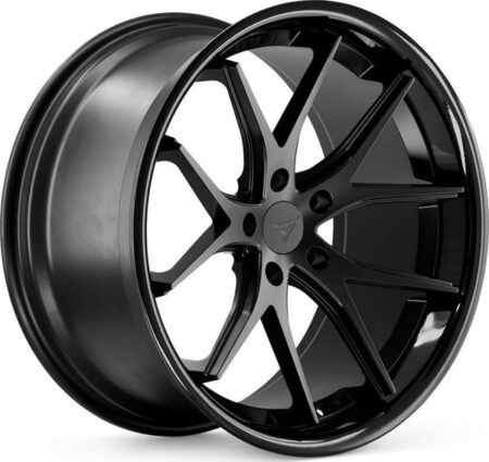 FR2 19x8.5 5x114.3 +35 Matte Black / Gloss Black Lip