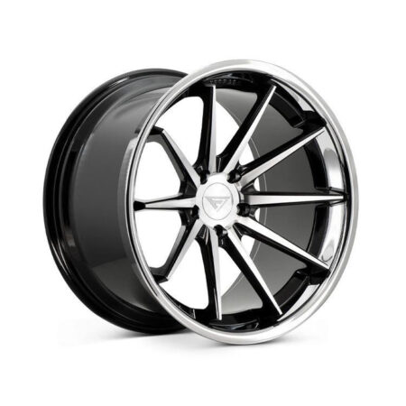 FR4 22x9.5 5x115 +15 Machine Black / Chrome Lip