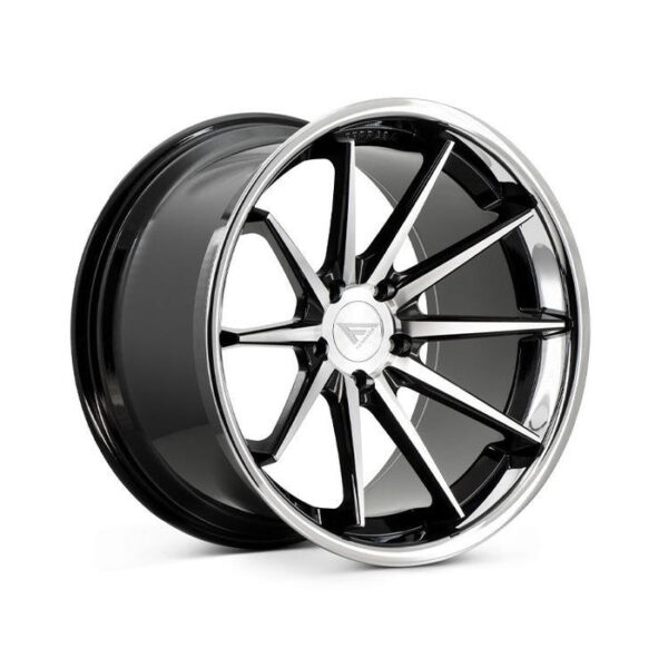 FR4 22x9.5 5x115 +15 Machine Black / Chrome Lip