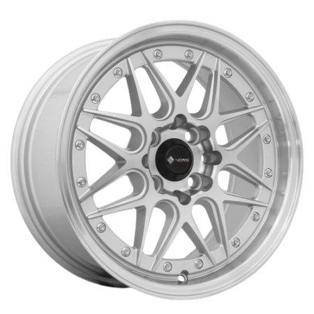 VR7 16x7 4x98 +38 Silver Machine Face Lip Chrome Rivet