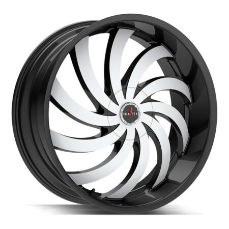Flame 20x8.5 5x108/5x114.3 +35 Gloss Black Machined