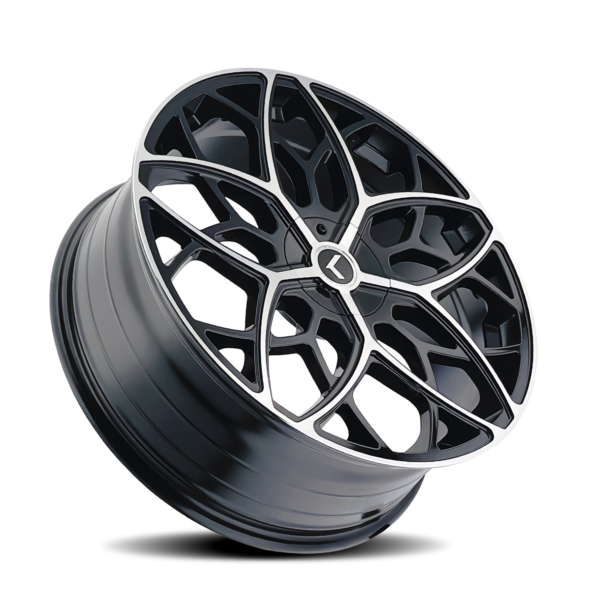 Ricochet 22x8.5 5x115/5x120 +38 Black Machined - Image 2
